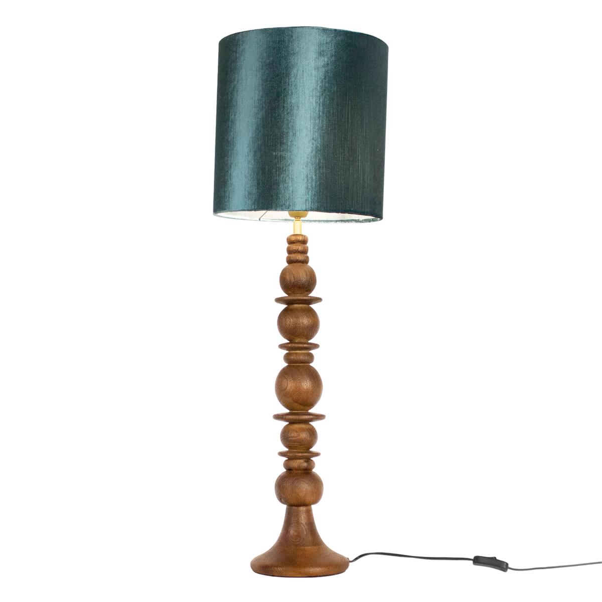 Table lamp dark brown mango wood 18x18x68