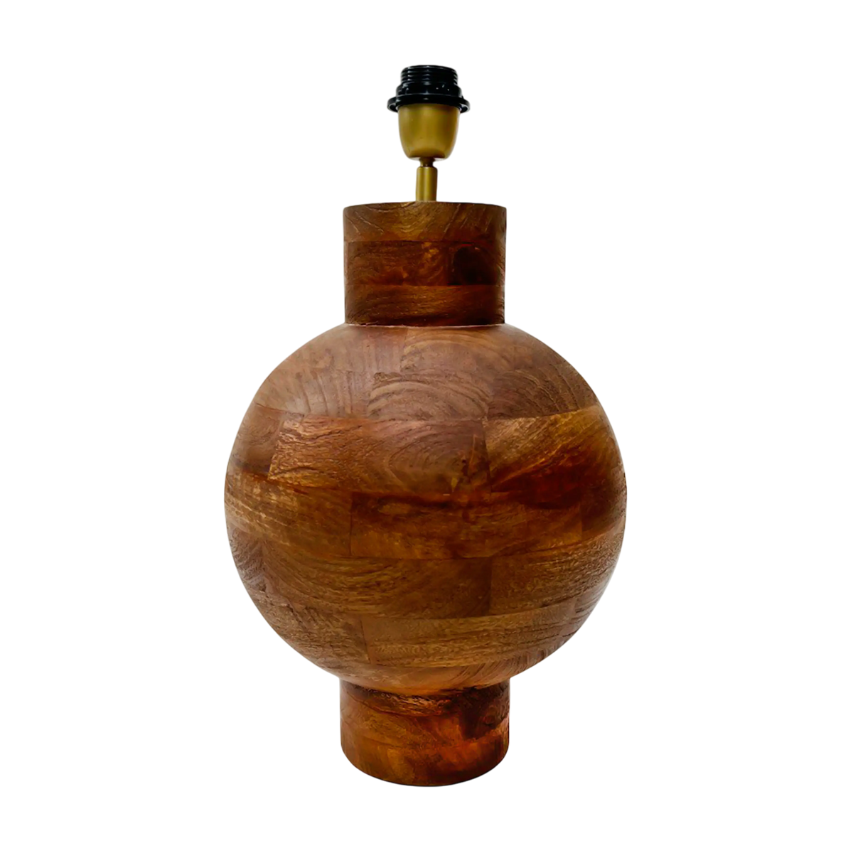 Table lamp  brown mango wood 24x24x43