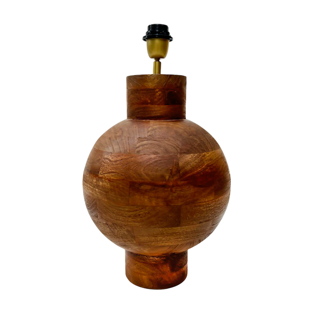 Table lamp  brown mango wood 24x24x43