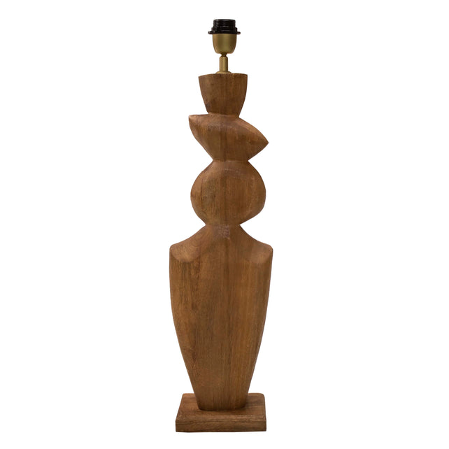 Table lamp brown mango wood 18x12x72