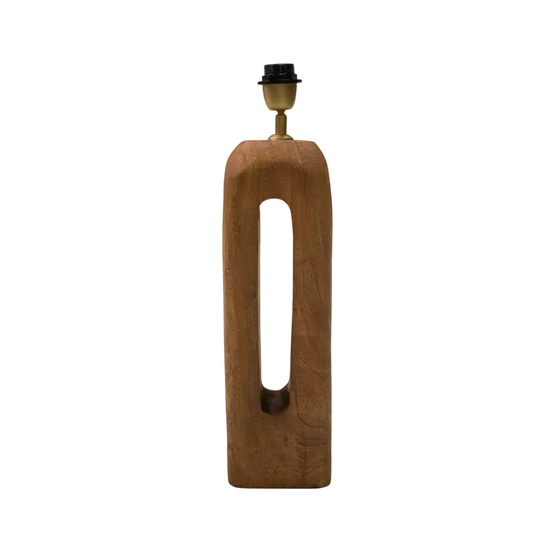 Table lamp brown mango wood 14x9x56