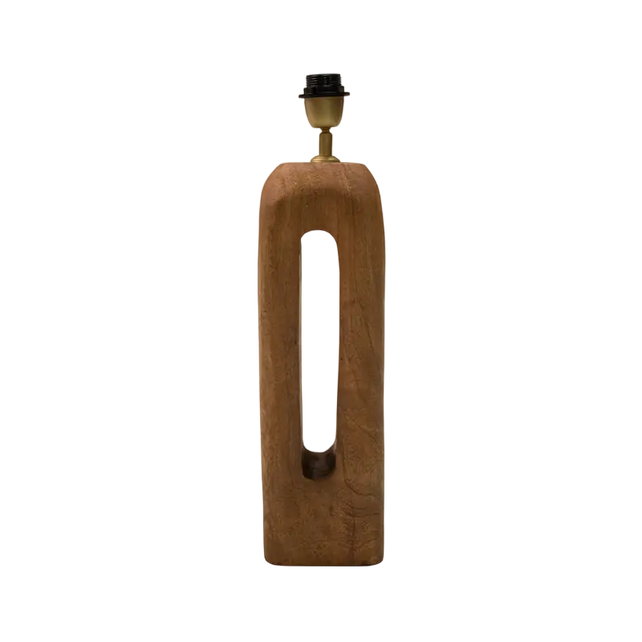 Table lamp brown mango wood 14x9x56