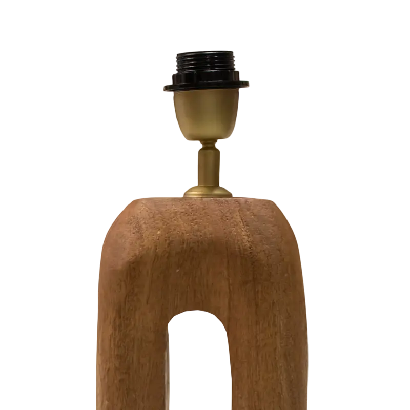 Table lamp brown mango wood 14x9x56