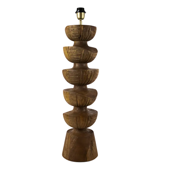 Floor lamp brown mango wood 19x19x163