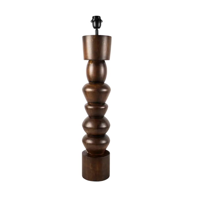 Table lamp dark brown mango wood 14x14x76