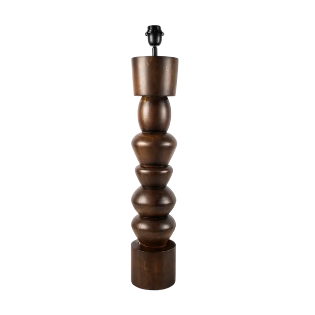 Table lamp dark brown mango wood 14x14x76