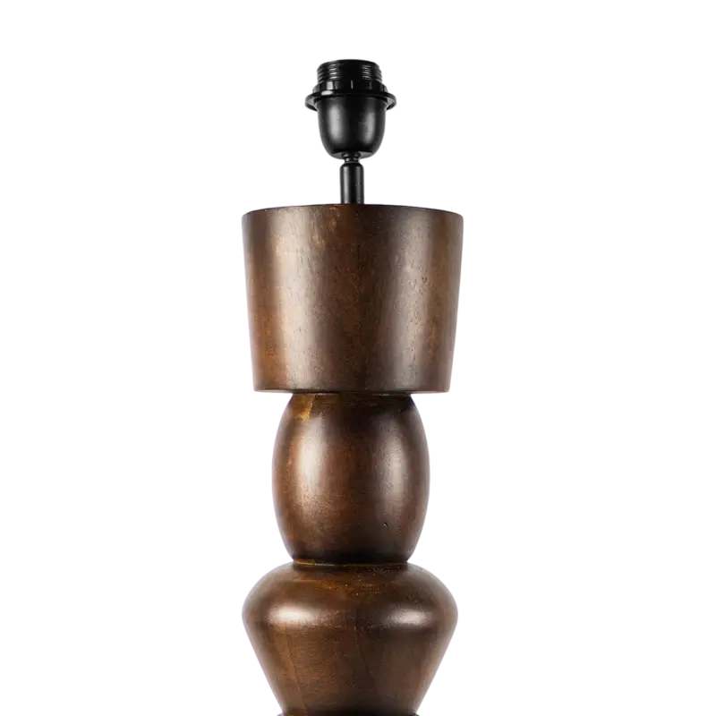 Table lamp dark brown mango wood 14x14x76