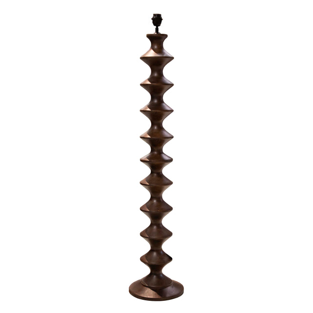 Floor lamp dark brown mango wood 27x27x134