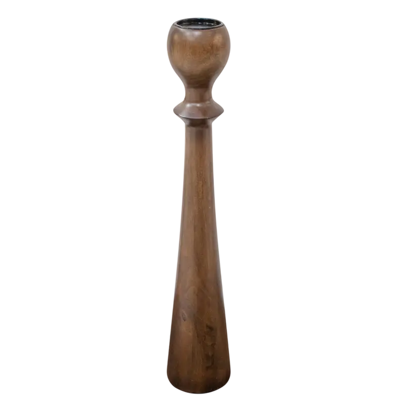Candle holder dark brown mango wood 17x17x81