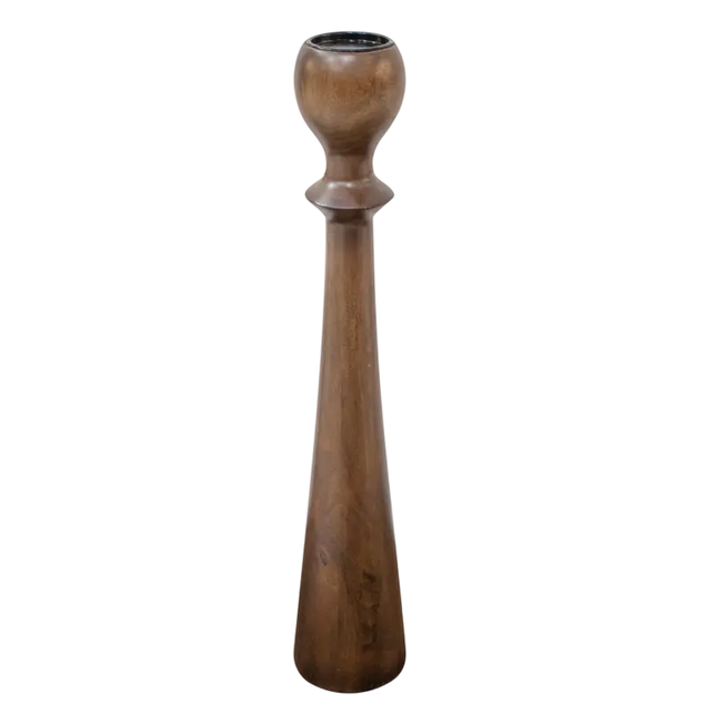 Candle holder dark brown mango wood 17x17x81