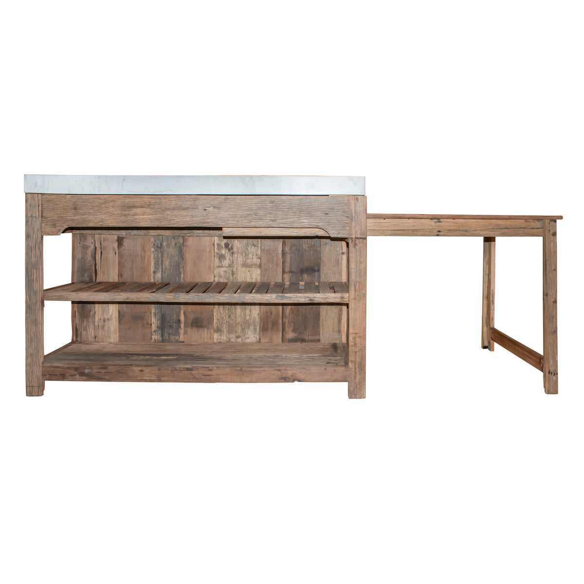 Bar counter WHITMORE extendable 155x81x98cm reclaimed wood