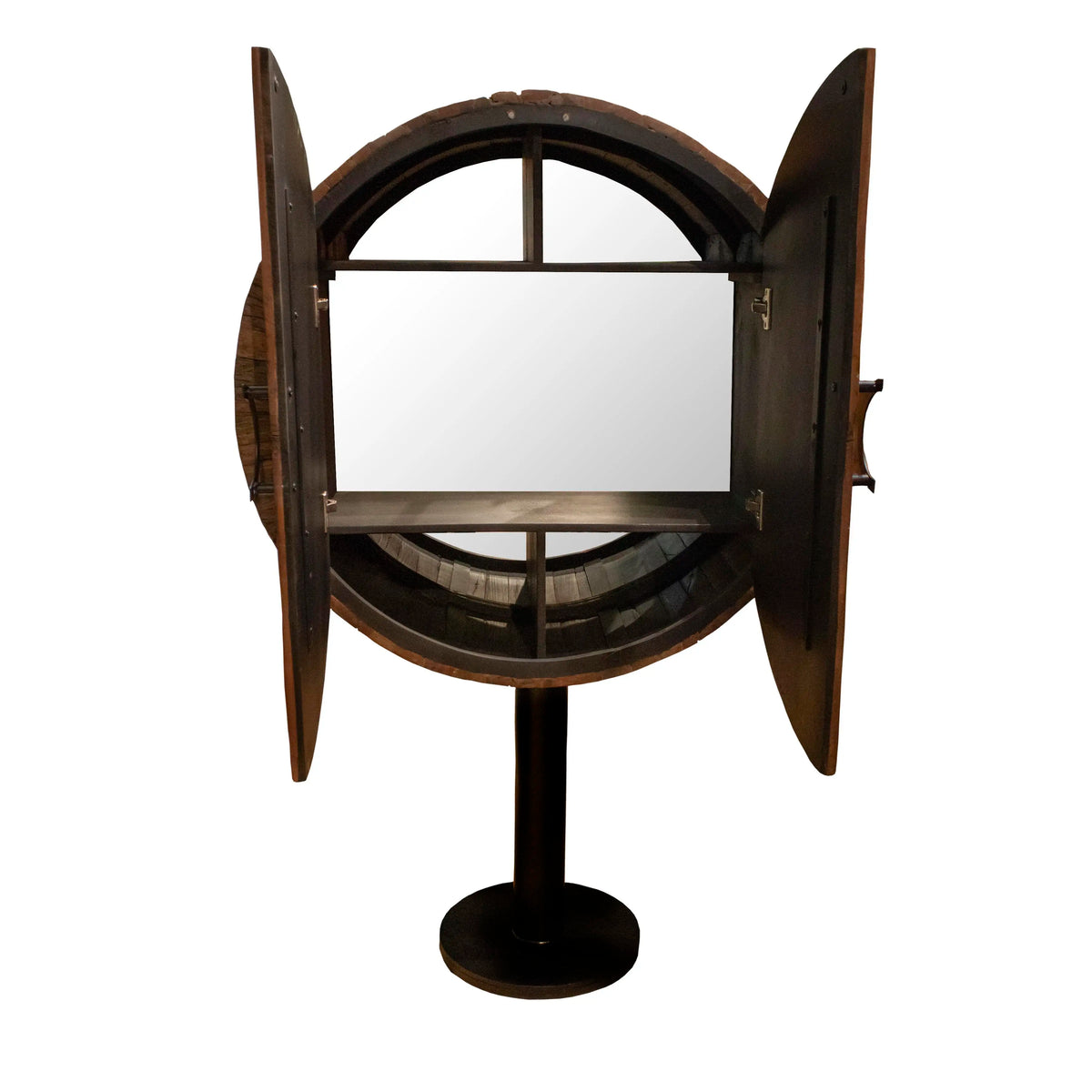 Bar cabinet round wood 100x41x160