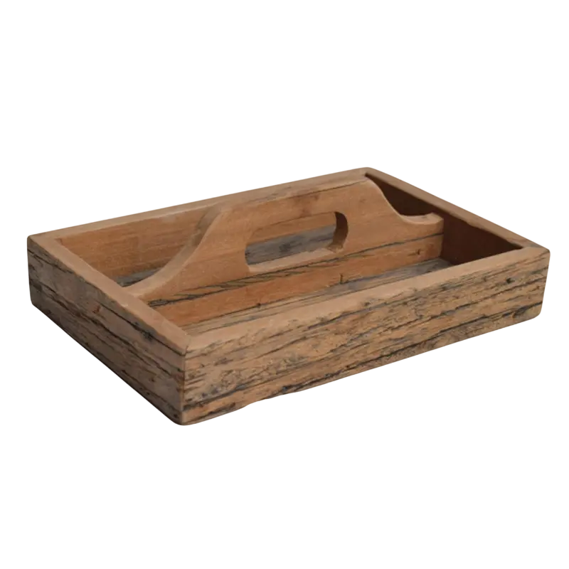 Tray with handle wood 31x21x5