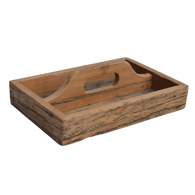 Tray with handle wood 31x21x5