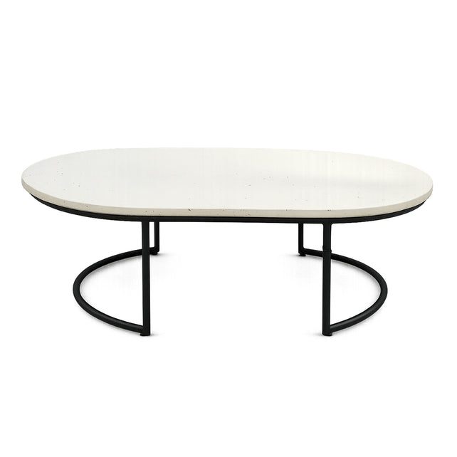 Outdoor coffee table SUVA w/stone top 110x65x35cm beige