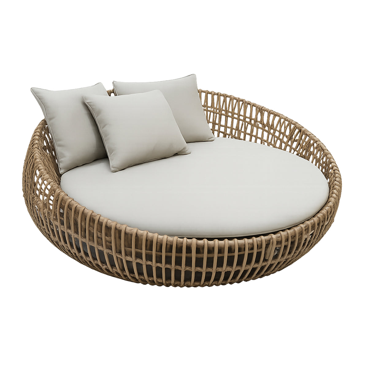 Outdoor sun lounger TAVUA Ø170x70cm HDPE wicker