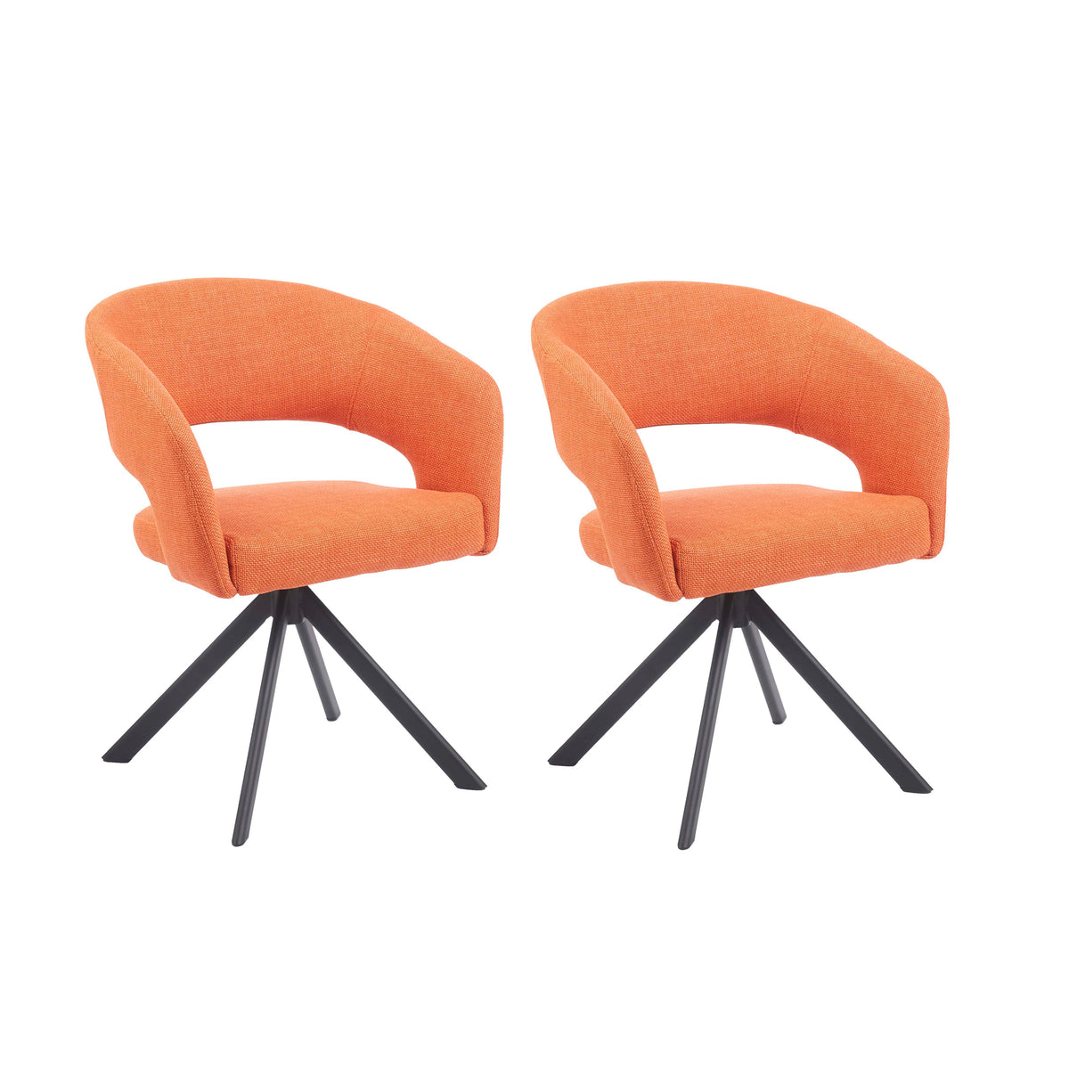 OUTLET 2x Dining chair orange IR/BLACK 62x59x82
