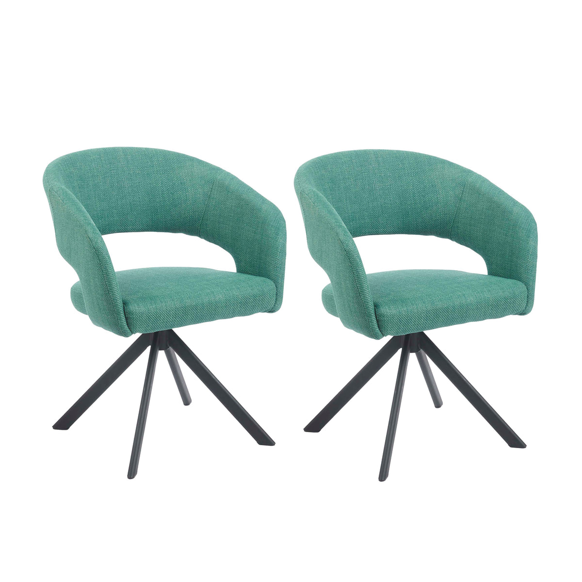 OUTLET 2x Dining chair green IR/BLACK 62x59x82