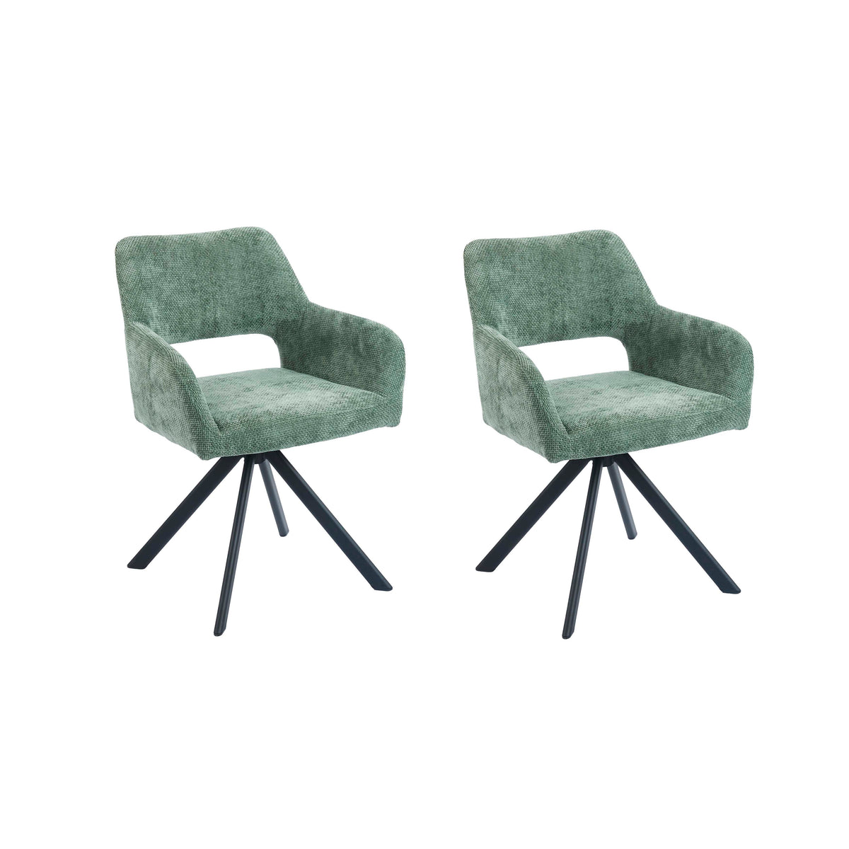 2x Eetkamerstoel HANNAH 63x60x81cm groen