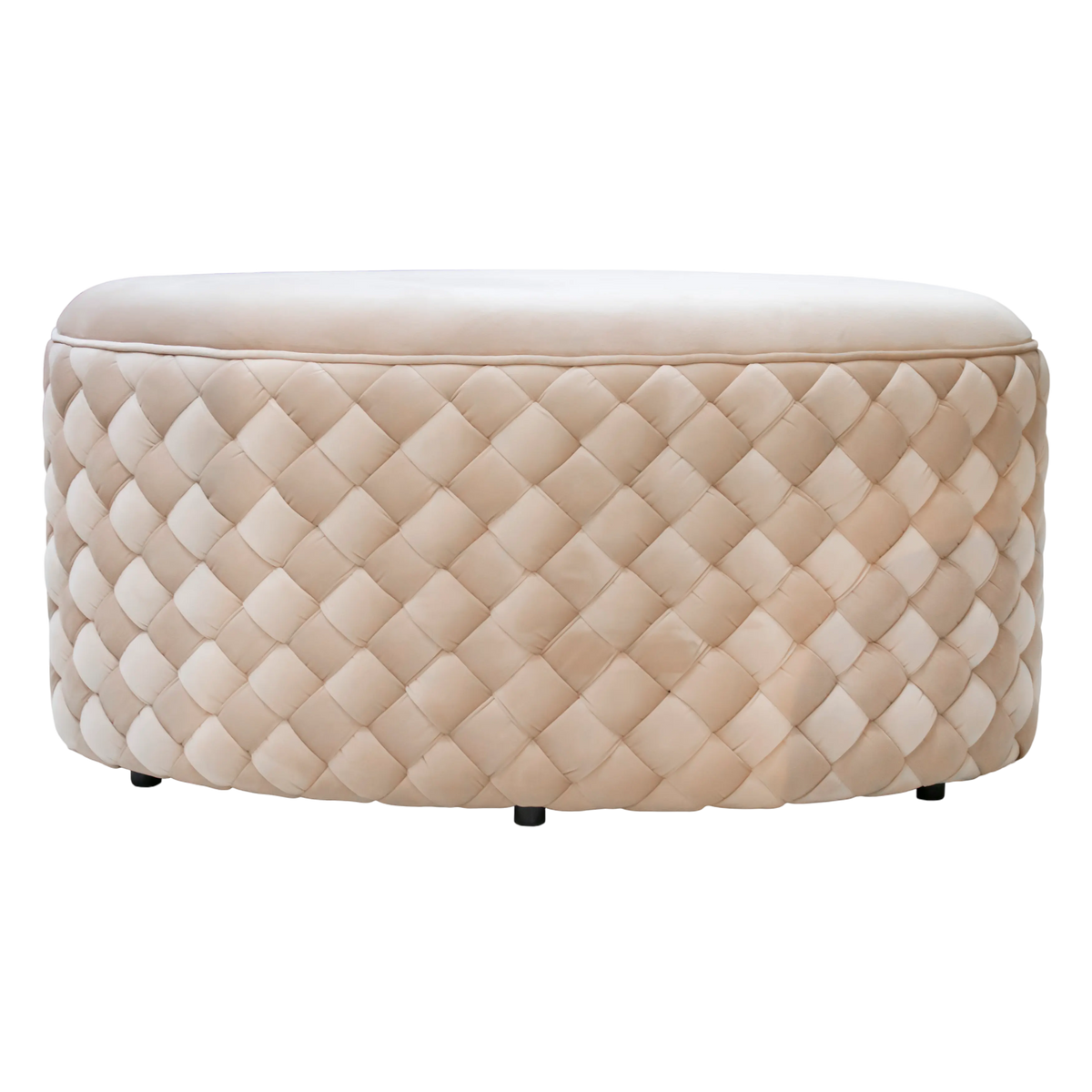 Stool woven warm champagne velvet 90x57x45