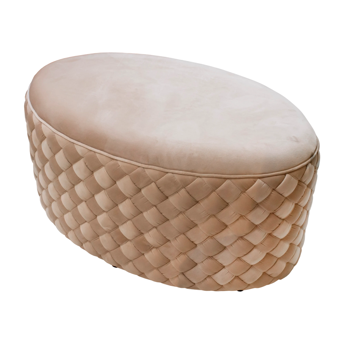 Stool woven warm champagne velvet 90x57x45
