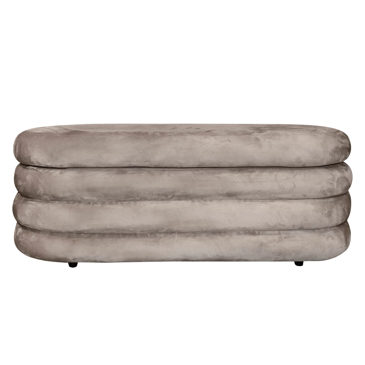 Stool w/storage grey velvet 114x45x44