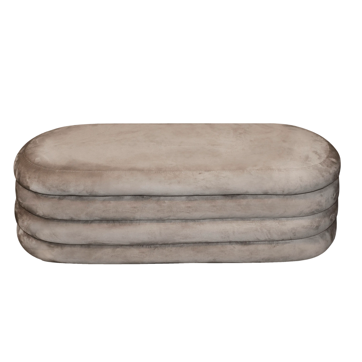 Stool w/storage grey velvet 114x45x44