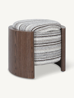 Stool VALENTO w/storage 52x43x45cm brown stripe