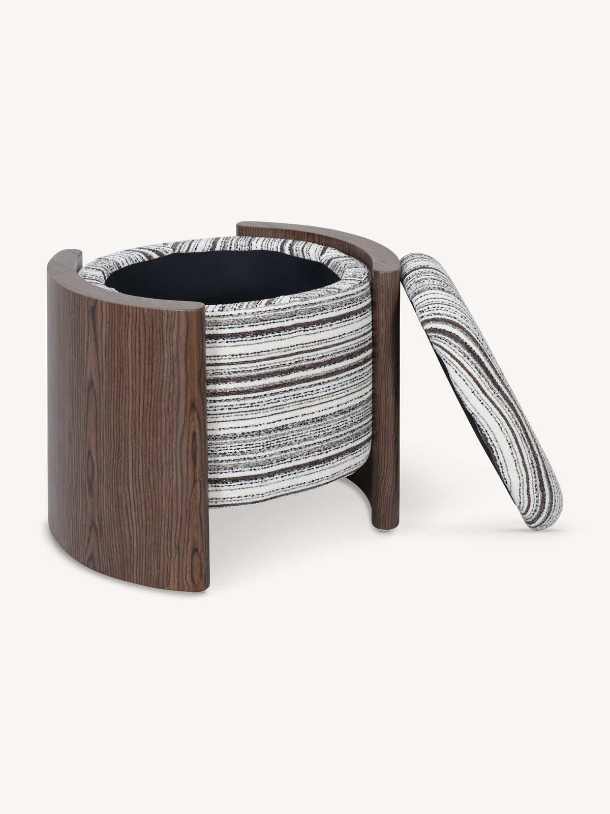 Stool VALENTO w/storage 52x43x45cm brown stripe