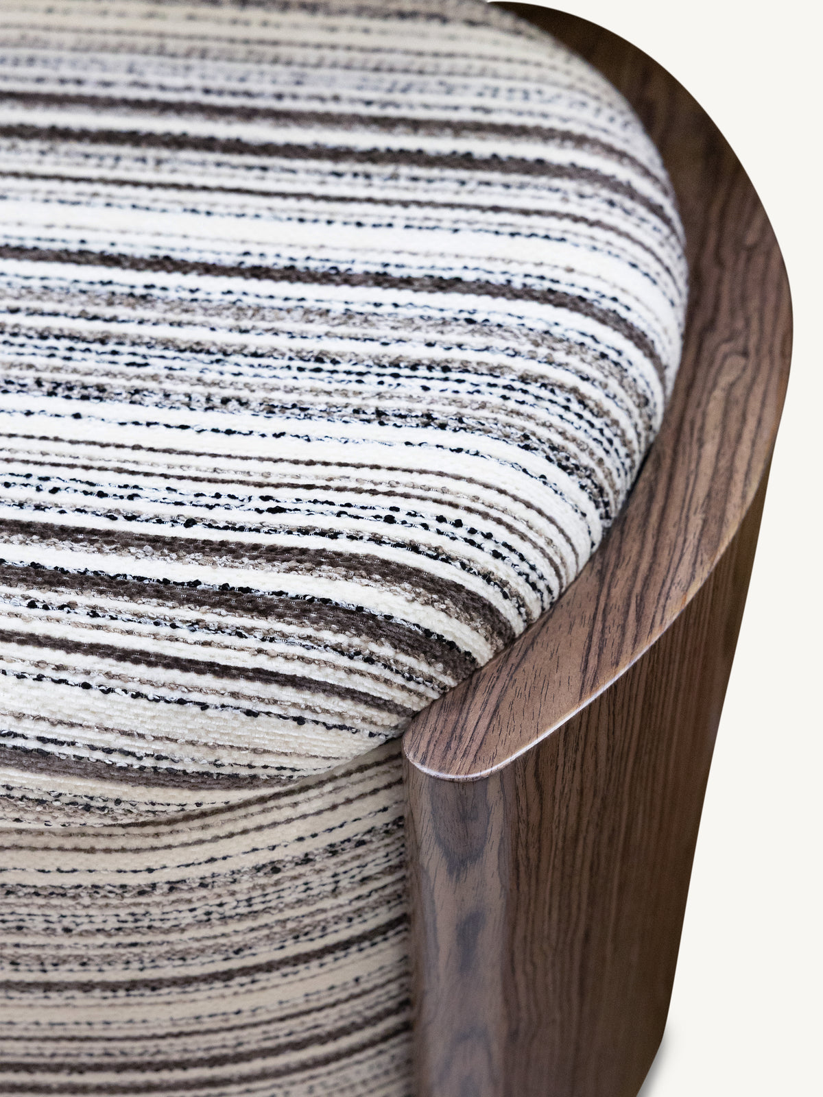Stool VALENTO w/storage 52x43x45cm brown stripe