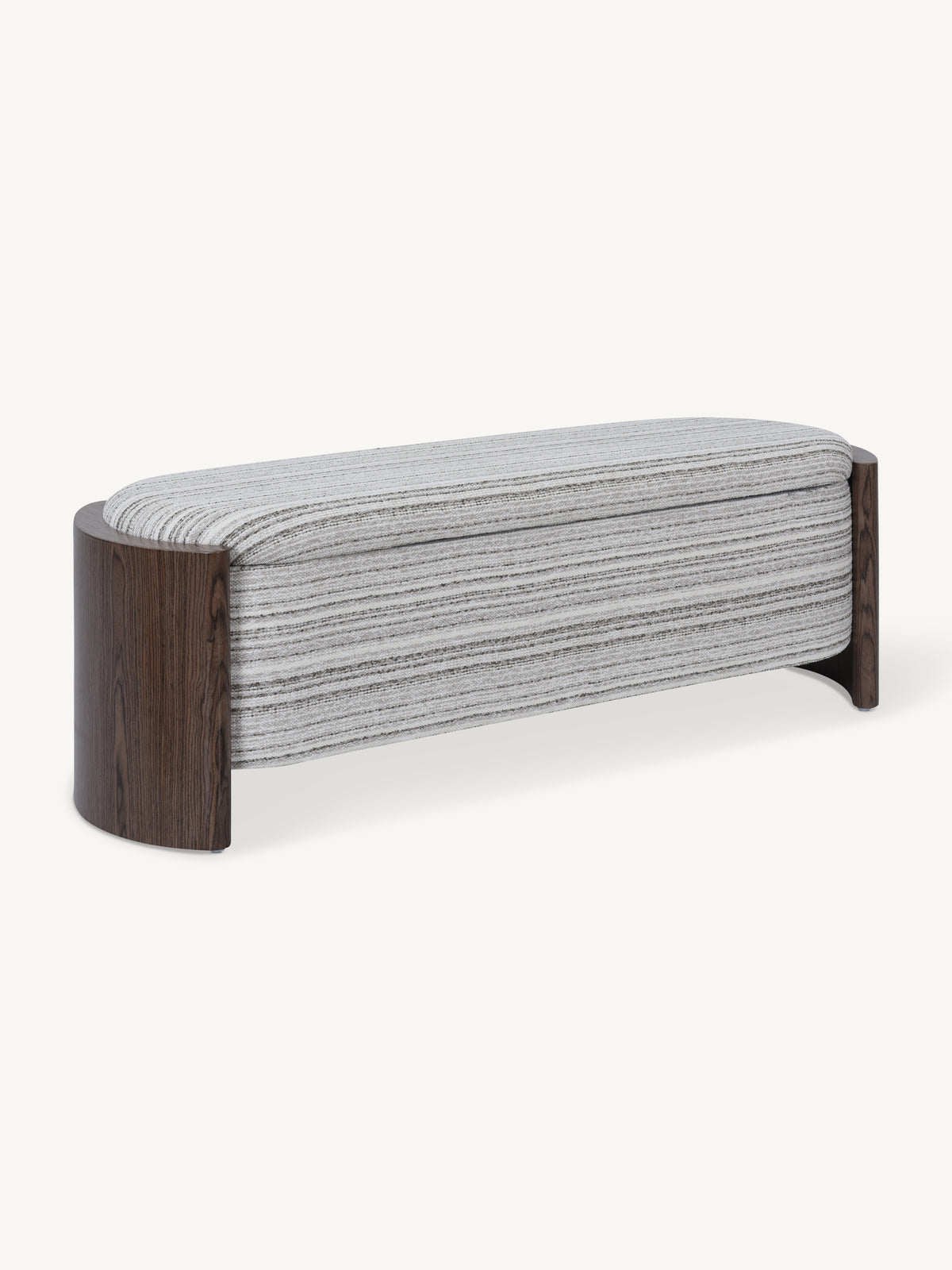 Ottoman VALENTO w/storage 126x43x45cm natural stripe