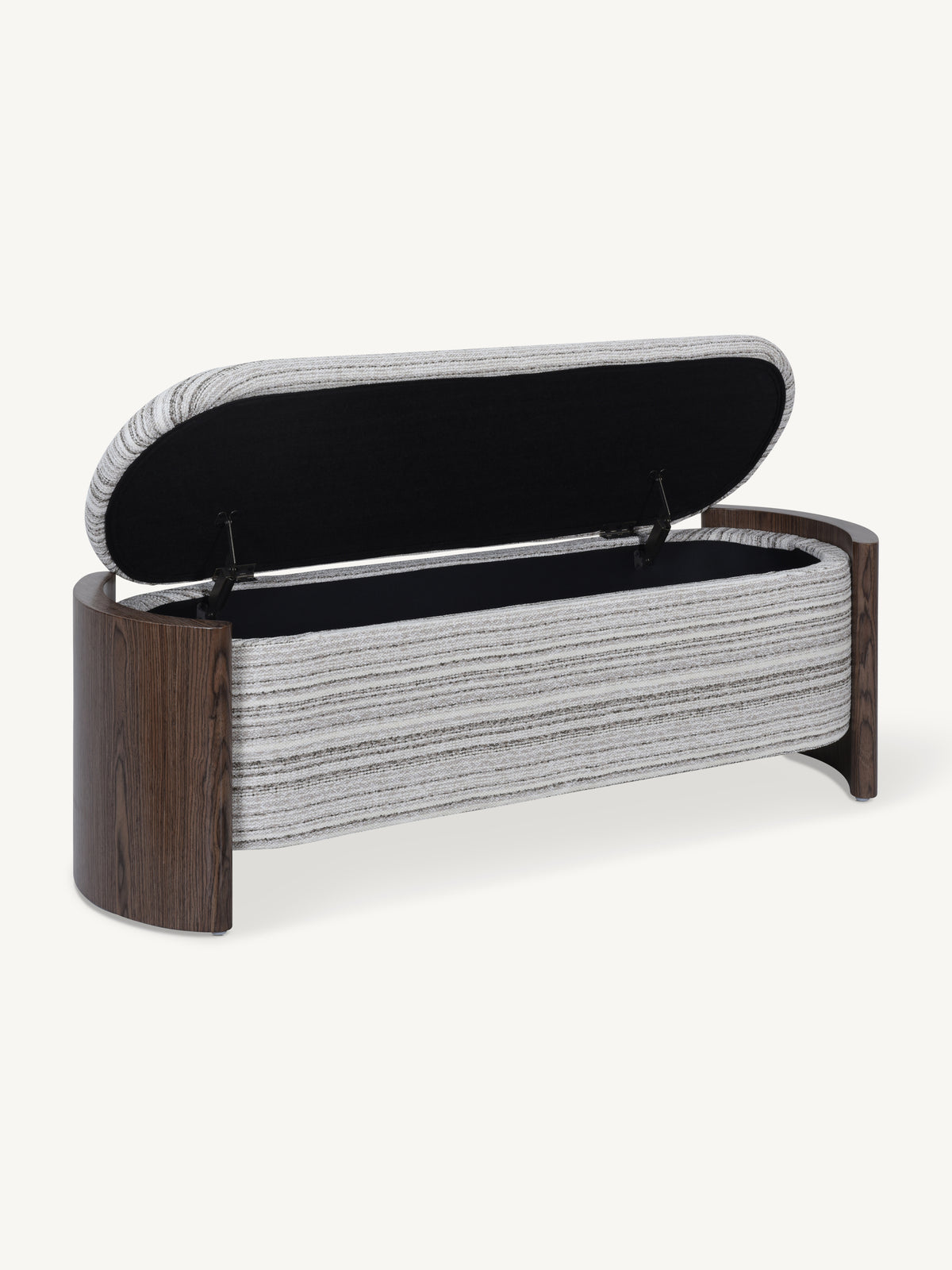 Ottoman VALENTO w/storage 126x43x45cm natural stripe