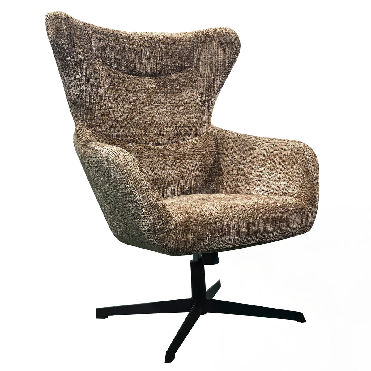 Armchair LISA w/ottoman 74x81x106cm brown