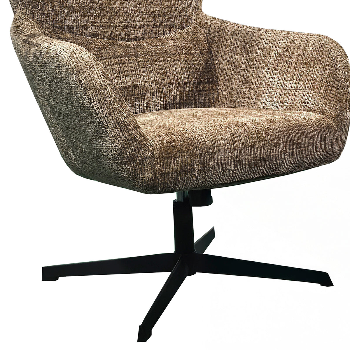 Armchair LISA w/ottoman 74x81x106cm brown
