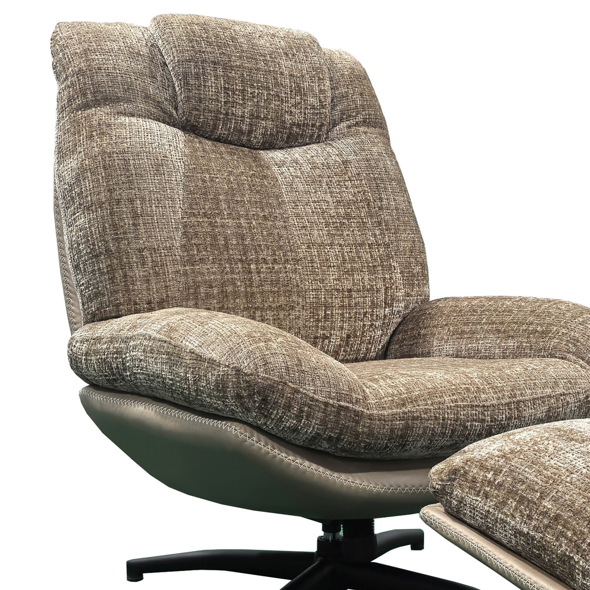 Armchair GEORGE w/ottoman 81x92x100cm brown