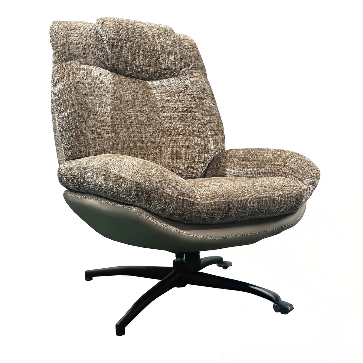 Armchair GEORGE w/ottoman 81x92x100cm brown