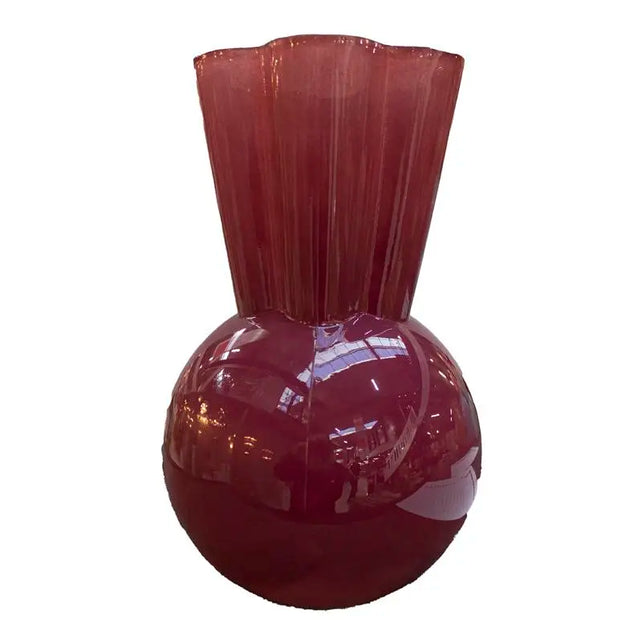 Vase burgundy glass 18x18x28.5