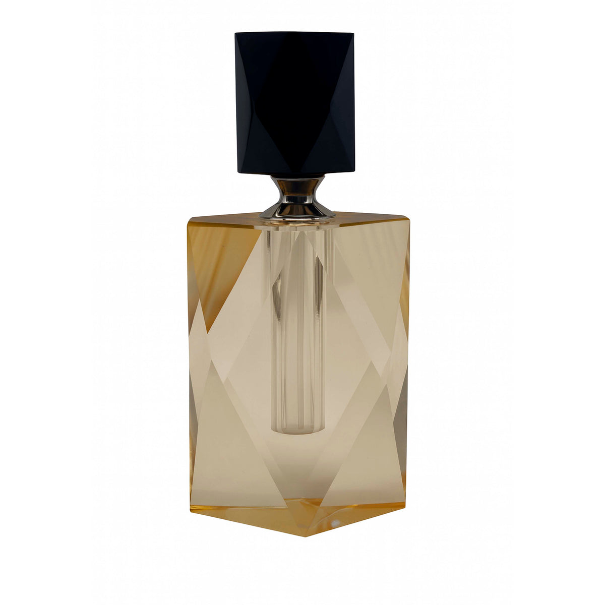 Decorative perfume bottle orange/black crystal glass 5x8x18