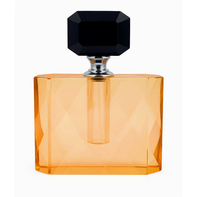 Decorative perfume bottle orange/black crystal glass 14x4x14