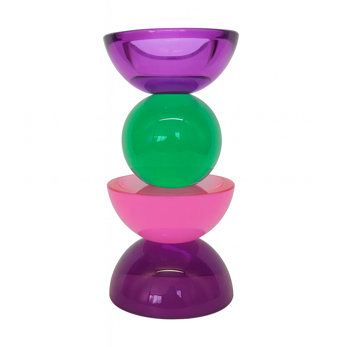 Candle holder multi color crystal glass 8x8x16