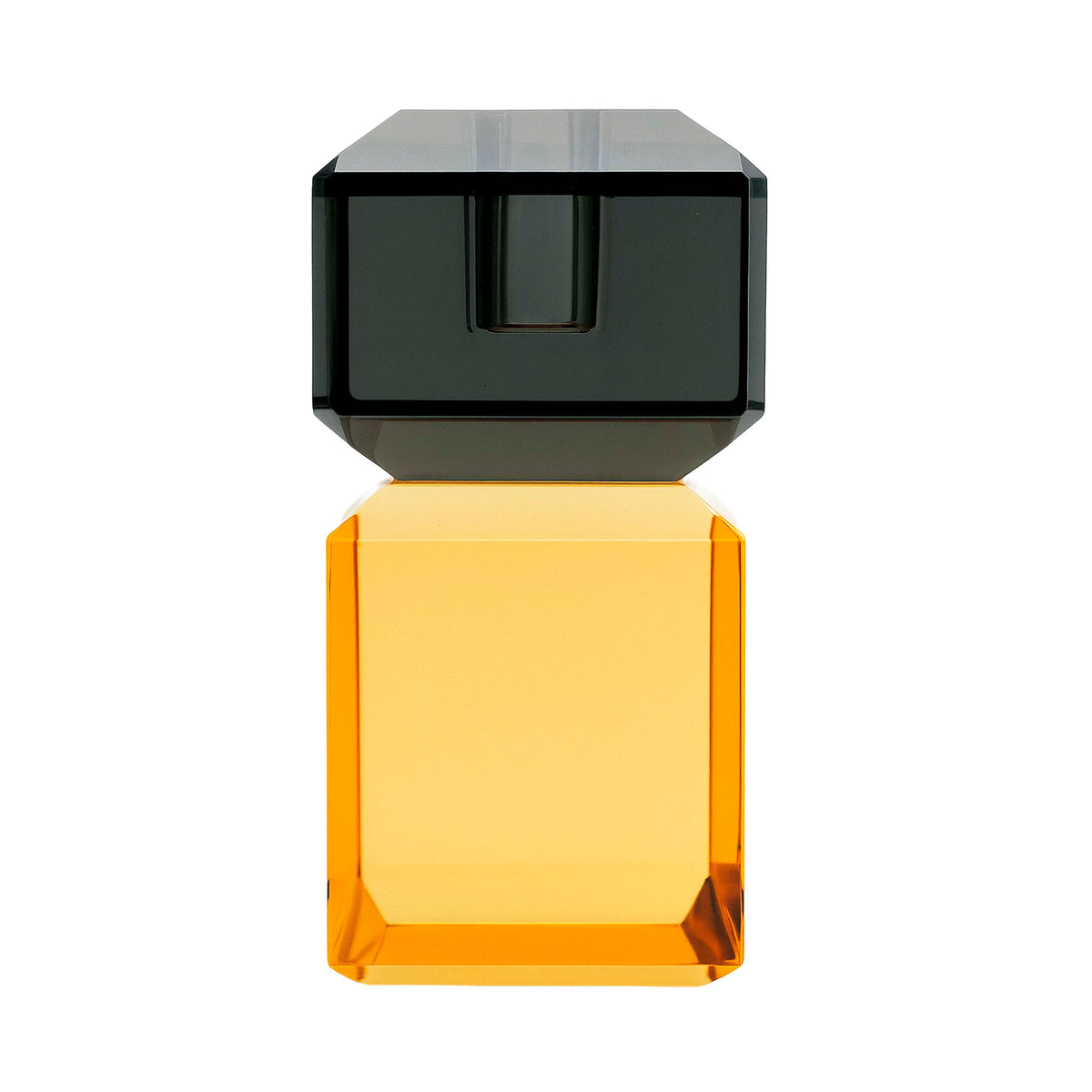Candle holder black/orange crystal glass 6x6x12