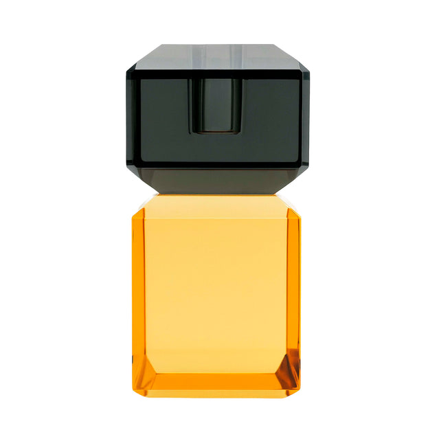 Candle holder black/orange crystal glass 6x6x12