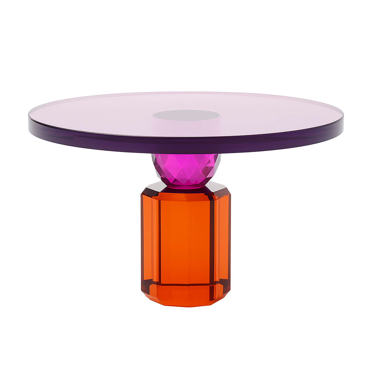 Plate on stand multi color crystal glass 25x25x13