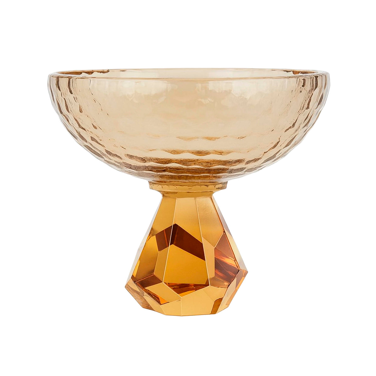 Bowl on stand natural crystal glass 12x12x12