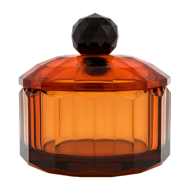 Jar w/lid orange/black 10x10x10