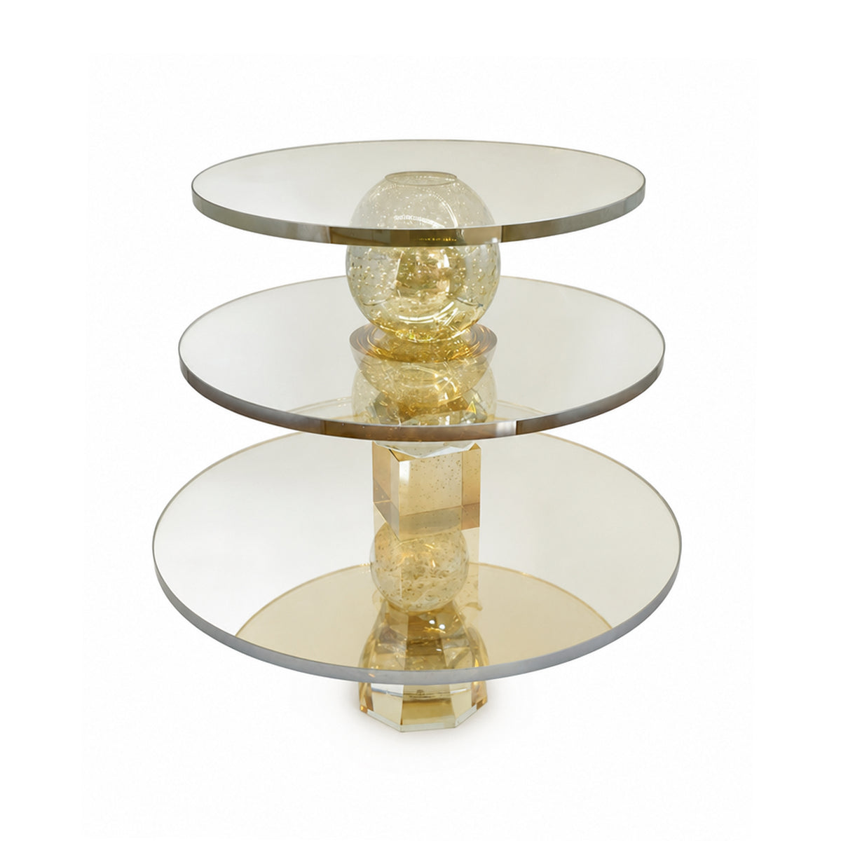 Etagere OPALE 3-stufig Ø30x32cm Goldglanz