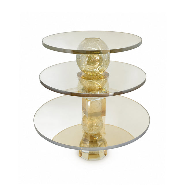 Etagere OPALE 3-stufig Ø30x32cm Goldglanz
