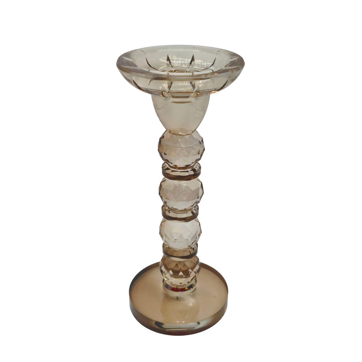 Candle holder OPULENT Ø10x25cm brown lustre