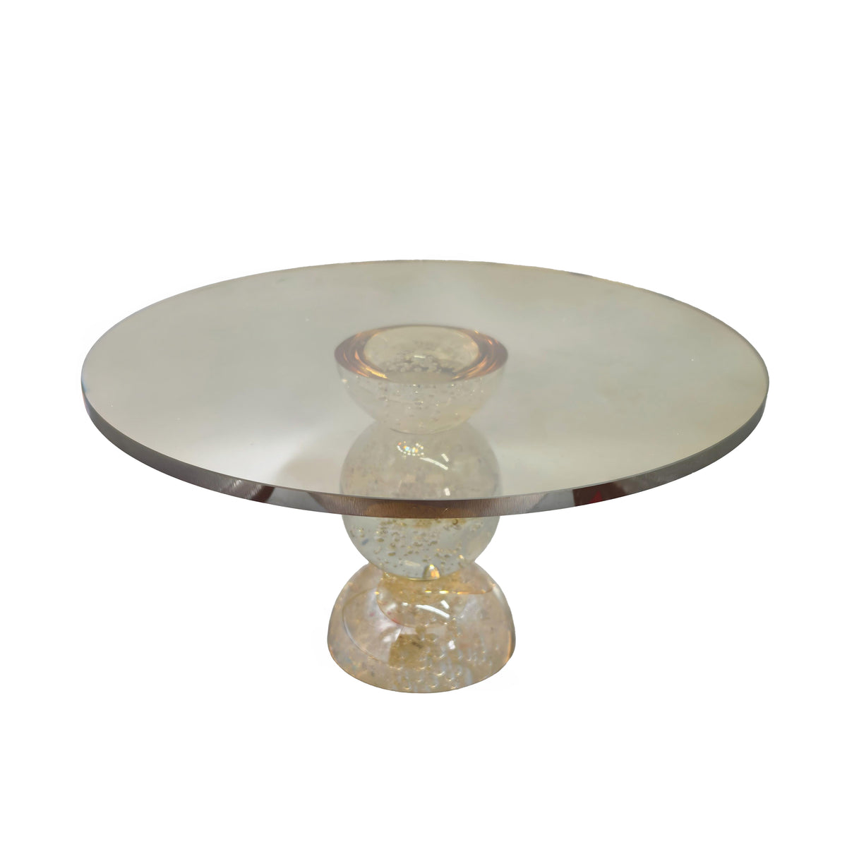 Plate on stand ZAYA Ø30x17cm gold lustre