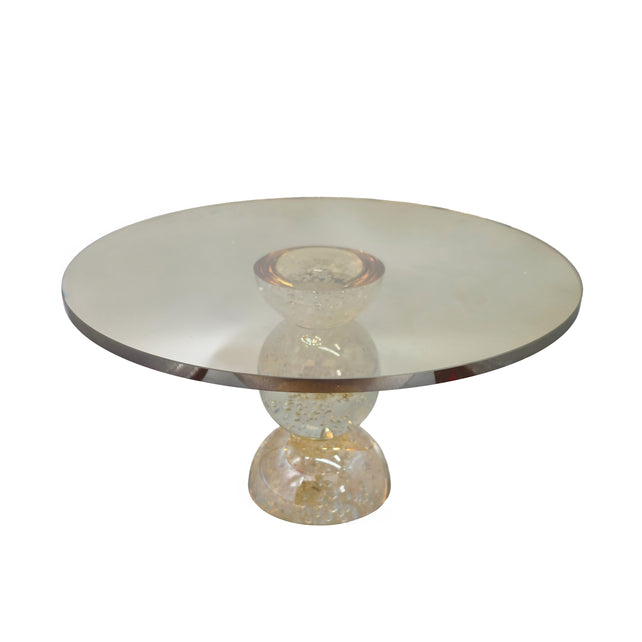 Plate on stand ZAYA Ø30x17cm gold lustre